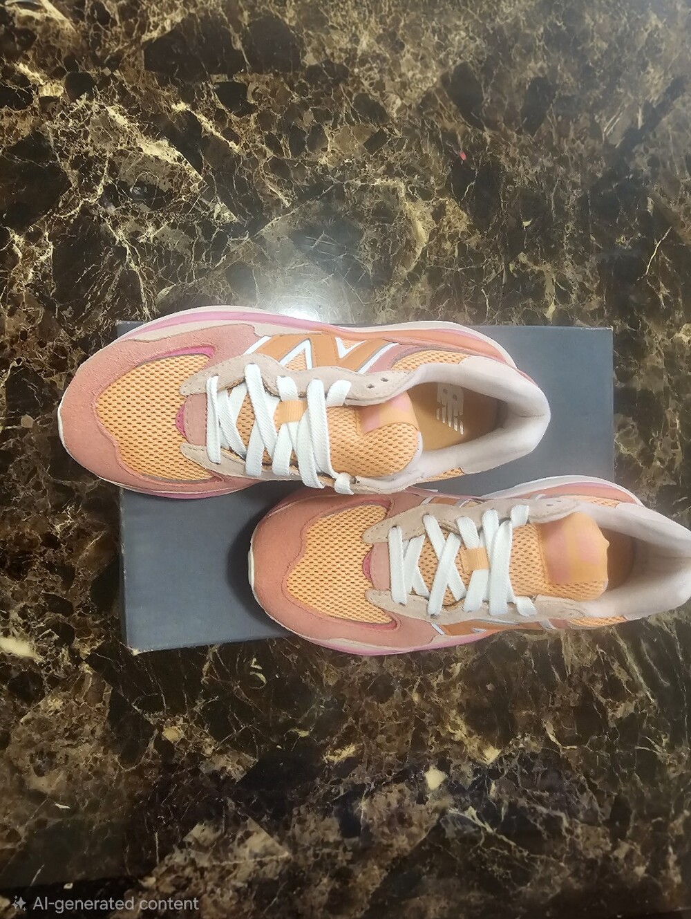New Balance Peach, Orange & Pink Women's Sneakers - Picture 3 of 6